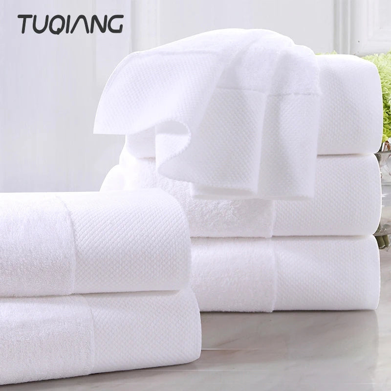 Luxury 100% Super Absorbent Cotton Bathroom Towels - White (Large)