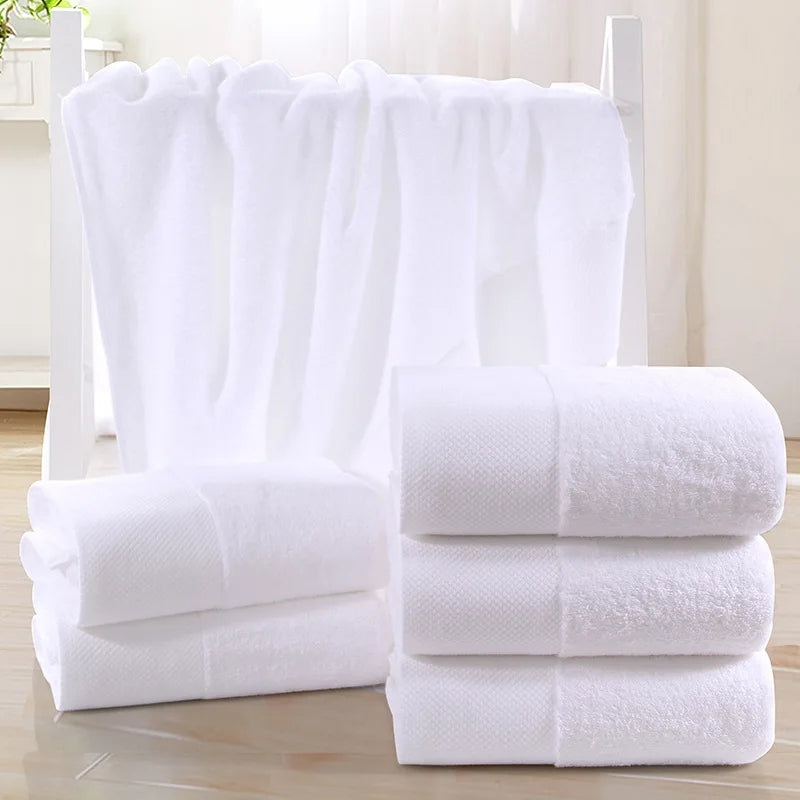 Luxury 100% Super Absorbent Cotton Bathroom Towels - White (Large)