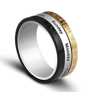 Titanium 3 Colors Calendar Rotating Ring