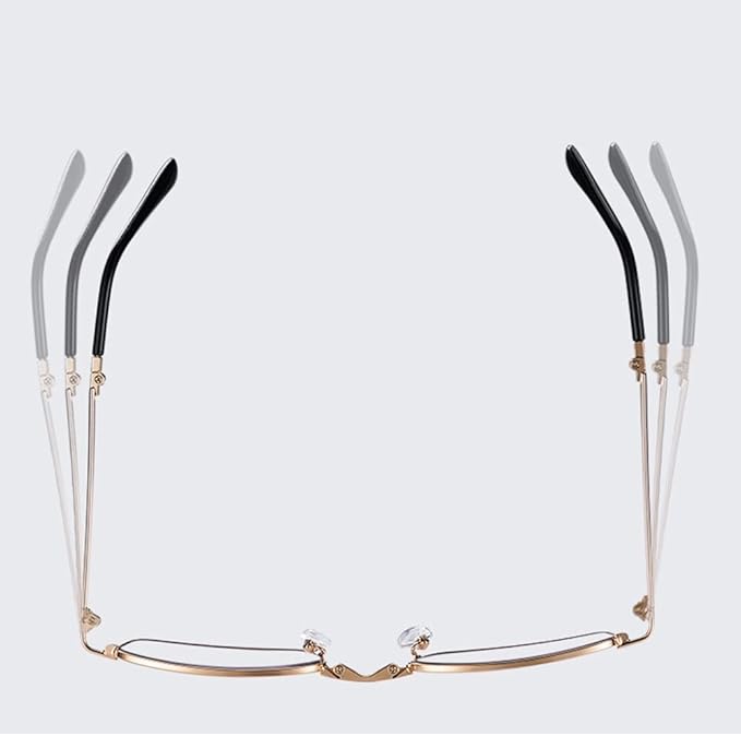 Golden Foldable Reading Glasses with Anti-fatigue Blue Light Protection