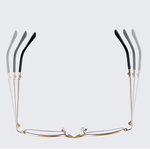 Golden Foldable Reading Glasses with Anti-fatigue Blue Light Protection
