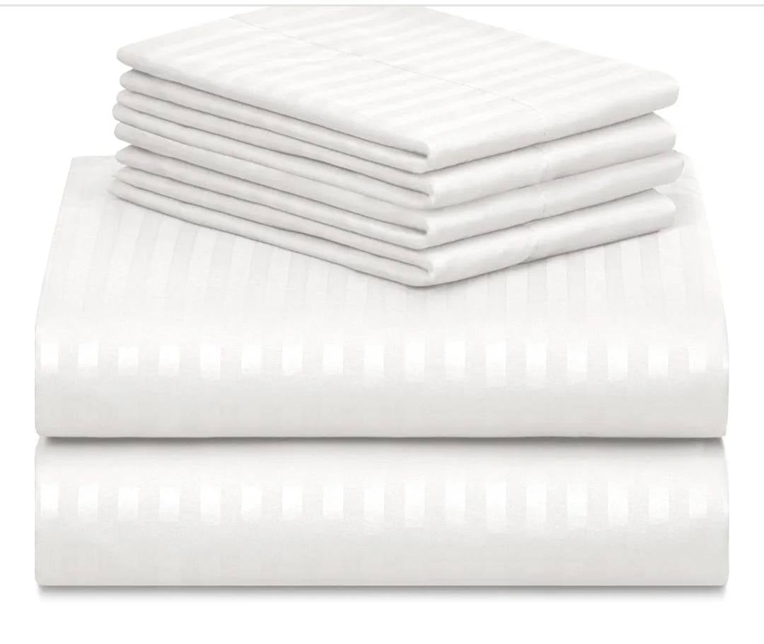 100% American Premium Cotton Bedsheet + 4 Pillowcases - 7 x 7 Grand King Size