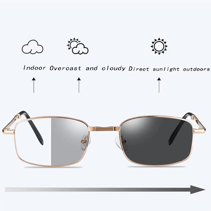 Golden Foldable Reading Glasses with Anti-fatigue Blue Light Protection