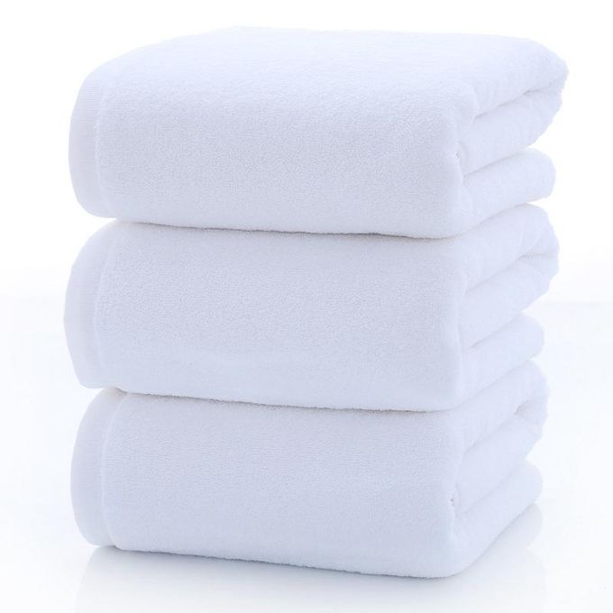 Luxury 100% Super Absorbent Cotton Bathroom Towels - White (Large)