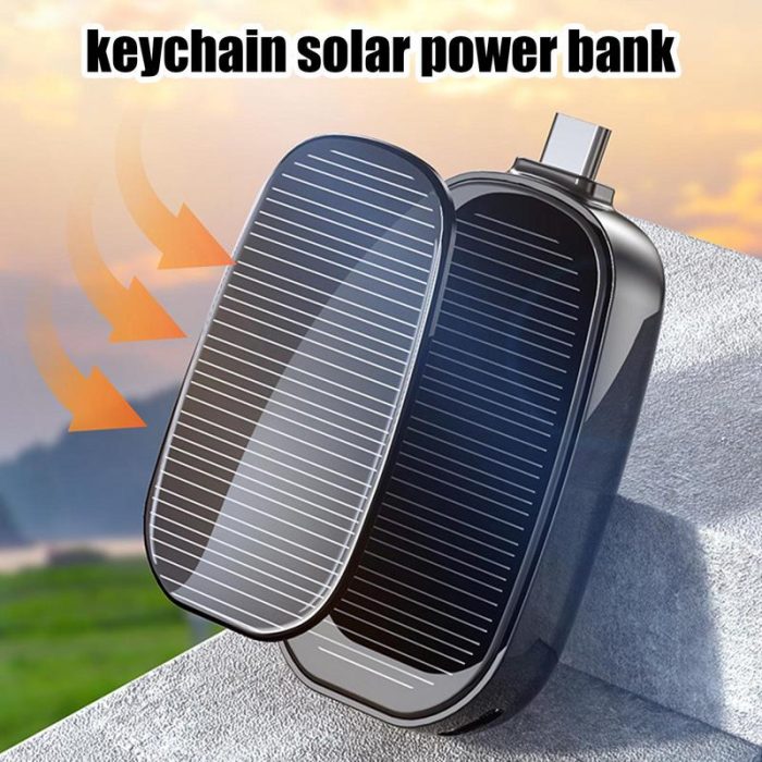 Solar Rechargeable Keychain Power Bank