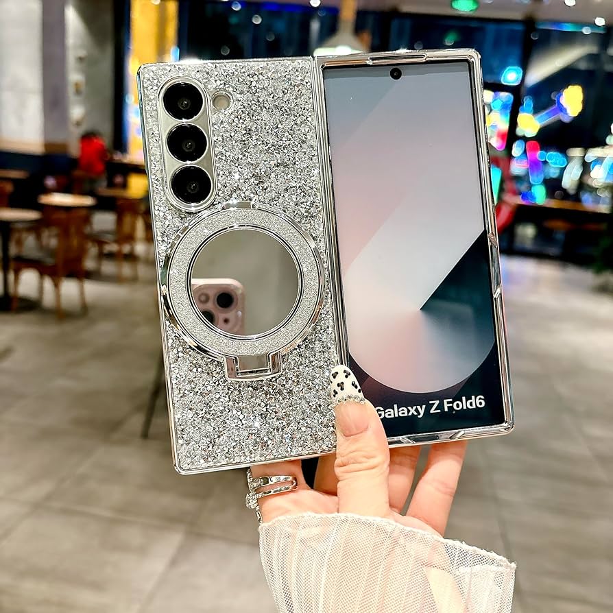 Sparkling Galaxy XYZ Fold Case with Mirror Stand
