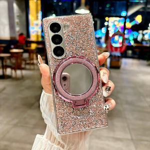 Sparkling Galaxy XYZ Fold Case with Mirror Stand
