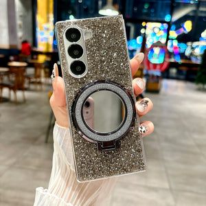 Sparkling Galaxy XYZ Fold Case with Mirror Stand