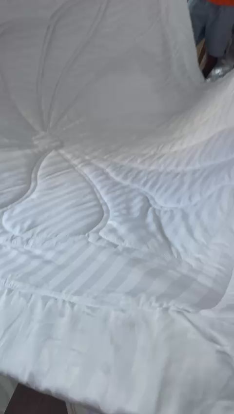 Premium Cotton Duvet for 7 x 7 Grand King Size (Excluding Bedsheet) - White Stripe