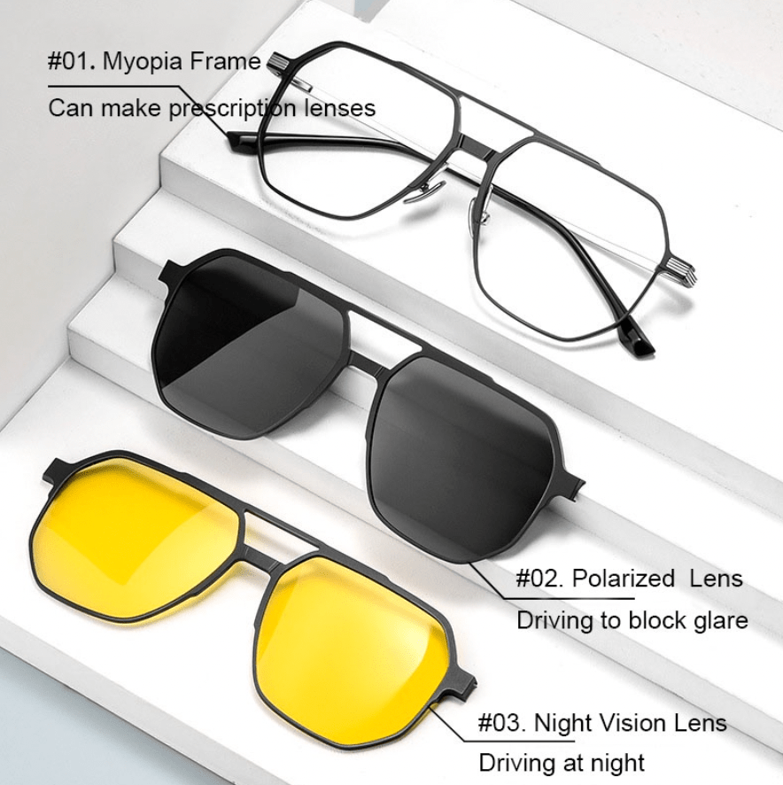 3 in 1 Magnetic Blue Light, Night Driving & Photochromic Glasses
