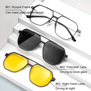 3 in 1 Magnetic Blue Light, Night Driving & Photochromic Glasses