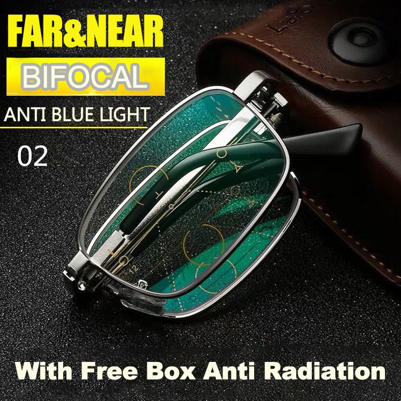 Golden Foldable Reading Glasses with Anti-fatigue Blue Ray Protection