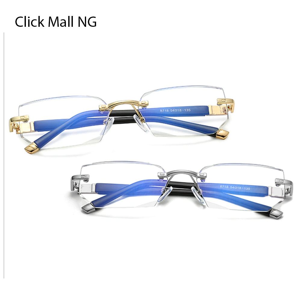 Original Diamond Cut Rimless Anti Blue Light Presbyopic Prescription Glasses