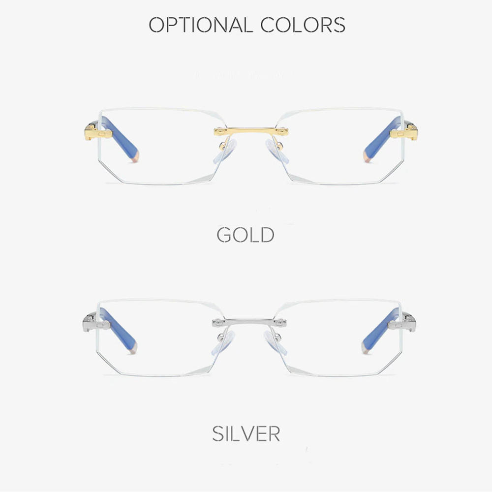 Original Diamond Cut Rimless Anti Blue Light Presbyopic Prescription Glasses