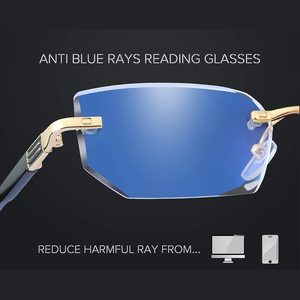 Original Diamond Cut Rimless Anti Blue Light Presbyopic Prescription Glasses