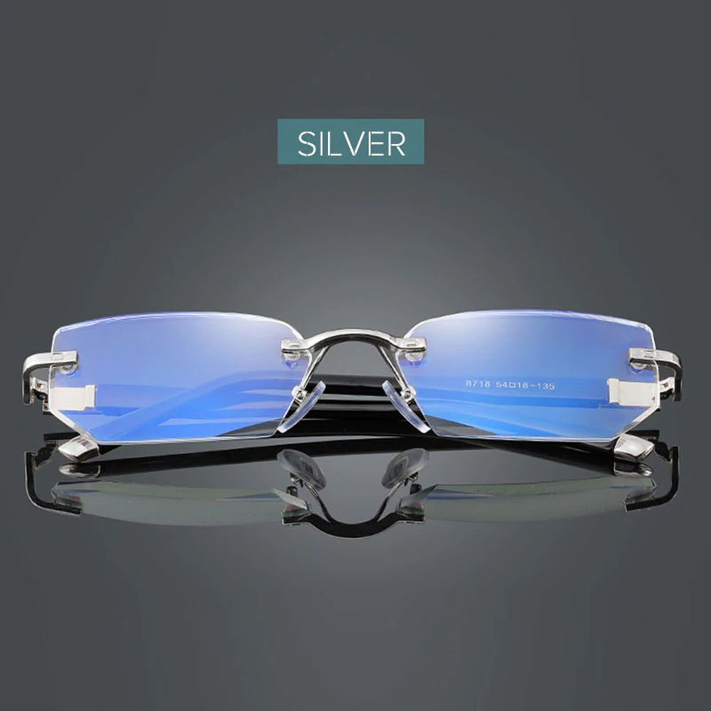 Original Diamond Cut Rimless Anti Blue Light Presbyopic Prescription Glasses