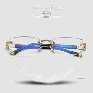 Original Diamond Cut Rimless Anti Blue Light Presbyopic Prescription Glasses