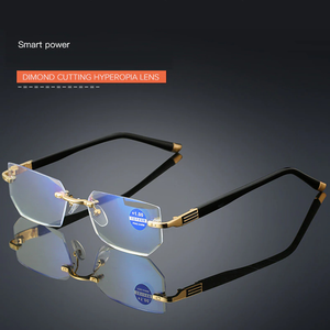 Original Diamond Cut Rimless Anti Blue Light Presbyopic Prescription Glasses