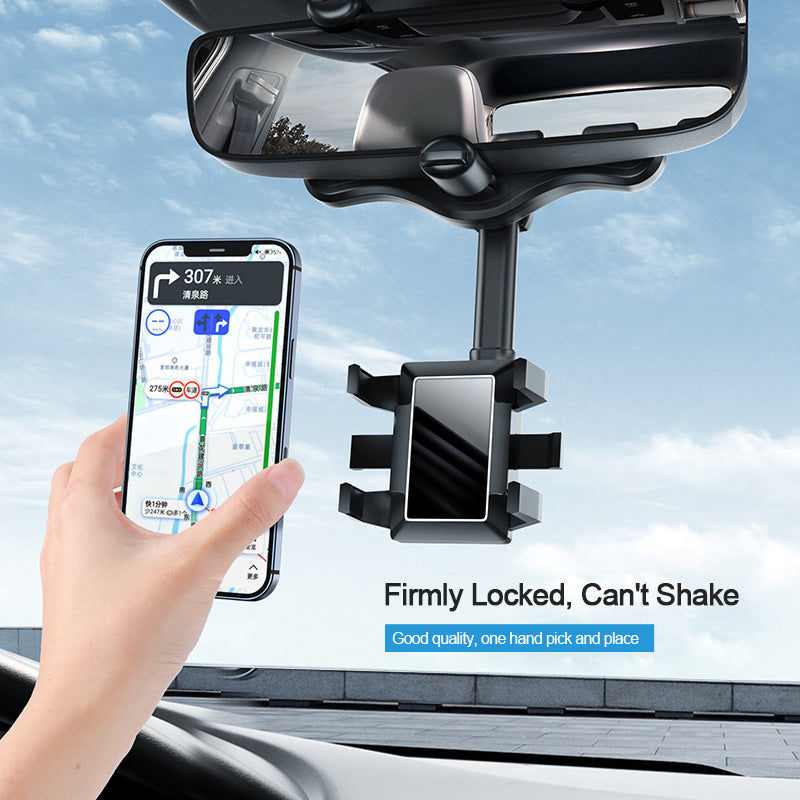 Multifunctional 360 Degree Adjustable Car Rearview Mirror Phone Holder