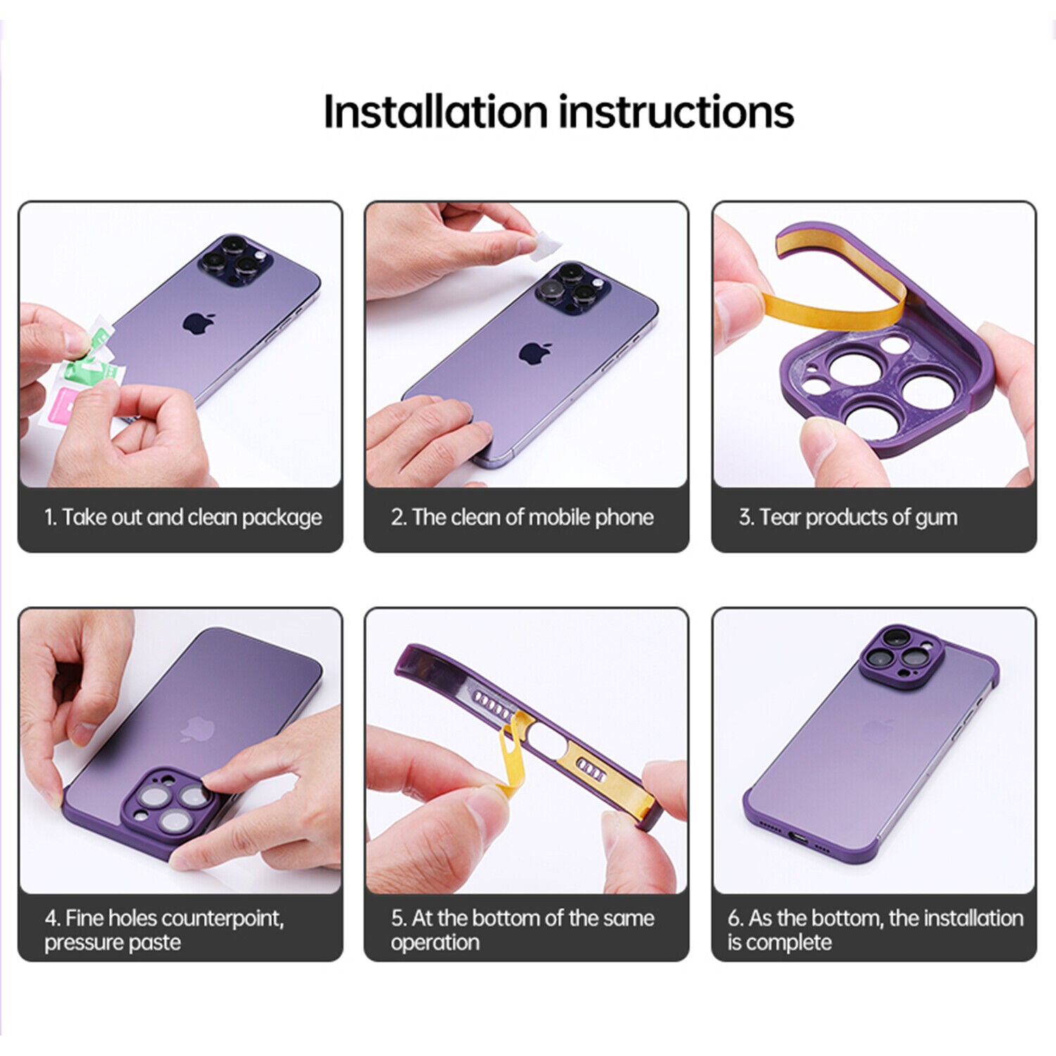 Frameless iPhone Bumper Case with Camera Lens Protector