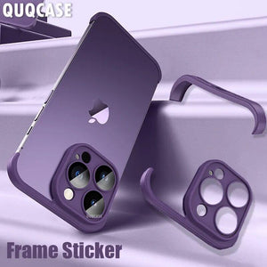 Frameless iPhone Bumper Case with Camera Lens Protector