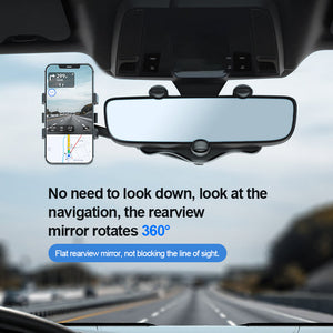 Multifunctional 360 Degree Adjustable Car Rearview Mirror Phone Holder